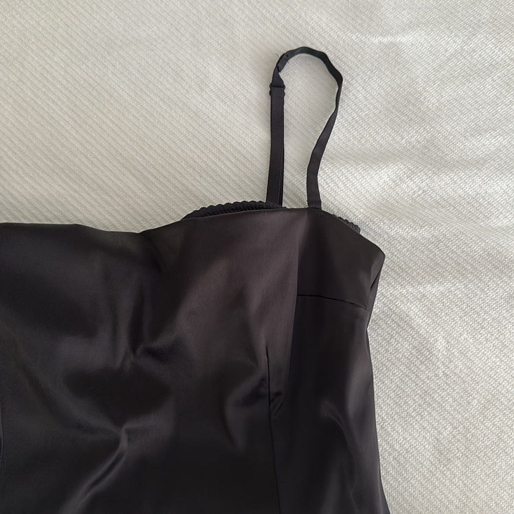 Dolce & Gabbana Black Satin Spaghetti-Strap Midi Dress - Picture 10 of 14